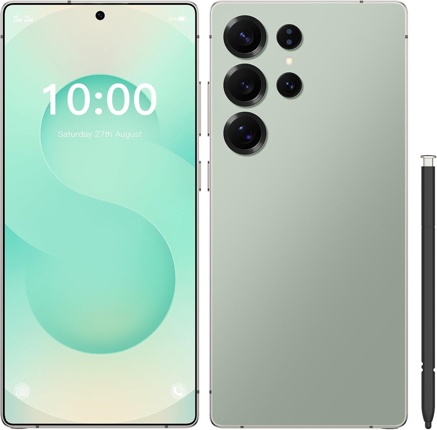 C25 Ultra Unlocked Phone,5G Smartphone 8GB 256GB 7.3-inch Android 14 Cell Phone 6800mAh Large Battery Dual SIM Face GPS